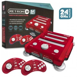 Retron 3 Consola 3 en 1 Nes Snes Genesis 2.4 GHz Hyperkin Laser Red