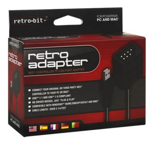 Adaptador Control Nintendo NES A PC/Mac USB Retro-Bit Adaptador Control Nintendo NES A PC/Mac USB Retro-Bit