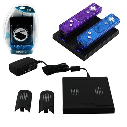 Base Cargador Inalambrico Wiimote Y 2 Baterias Wii/u Motion