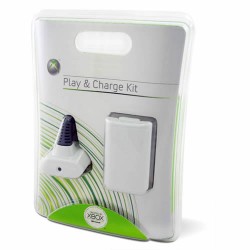 Bateria Control Xbox 360 con Cargador USB Blanco Bateria Control Xbox 360 con Cargador USB Blanco