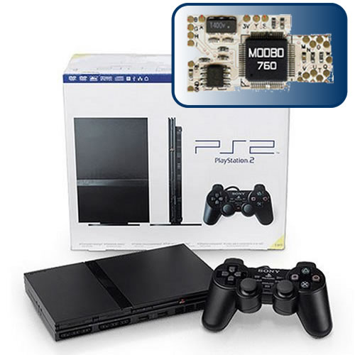 PS2 Slim Negro con Modbo 760 chip original instalado Consolas
