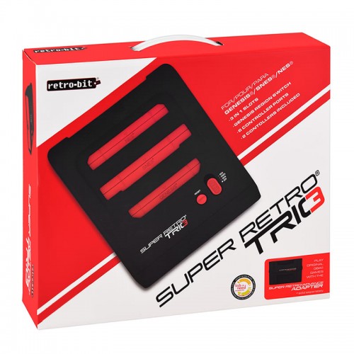Super Retro TRIO Consola NES SNES Genesis 3 en 1 Rojo/Negro Super Retro TRIO Consola NES SNES Genesis 3 en 1 Rojo/Negro