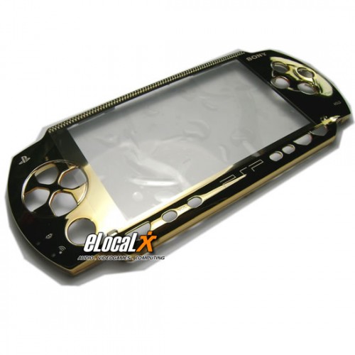 Faceplate Caratula PSP Cromo-Dorado